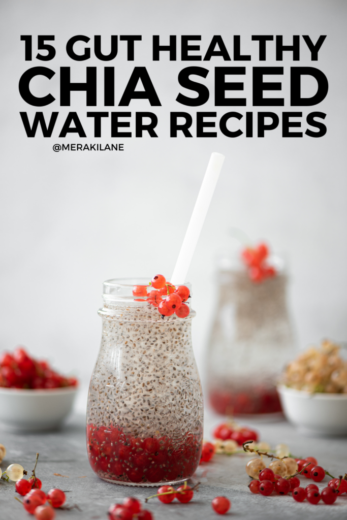 15 Chia Seed Water Recipes for Digestive Health | Chia seeds offer many health benefits -- they improve gut health and digestion, boost energy and aid in hydration, stabilize blood sugar, reduce inflammation, and more. Chia seeds are known for their high fiber content, making chia water a natural remedy for constipation or bloating. Chia seeds also help with weight management by making you feel full for longer. Click for our favorite chia water recipes to kickstart your morning routine!